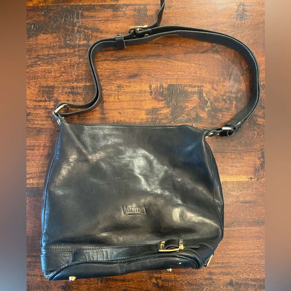 Vintage black leather purse